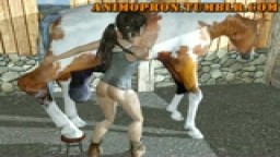 Lara's horse blowjob
