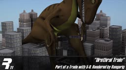 Giant raptor train fun